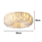 LIVARA Feather Lighting Soft Dimmable Three-Color & LED Eye-Protection Feathers, Goose Natural with Light Ceiling