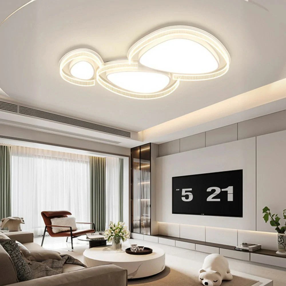 LIVARA 294W - Design Body Iron Diffuser Soft PMMA & Lighting Dimmable Three-Color LED, Eye-Protection Full-Spectrum with Light Ceiling White