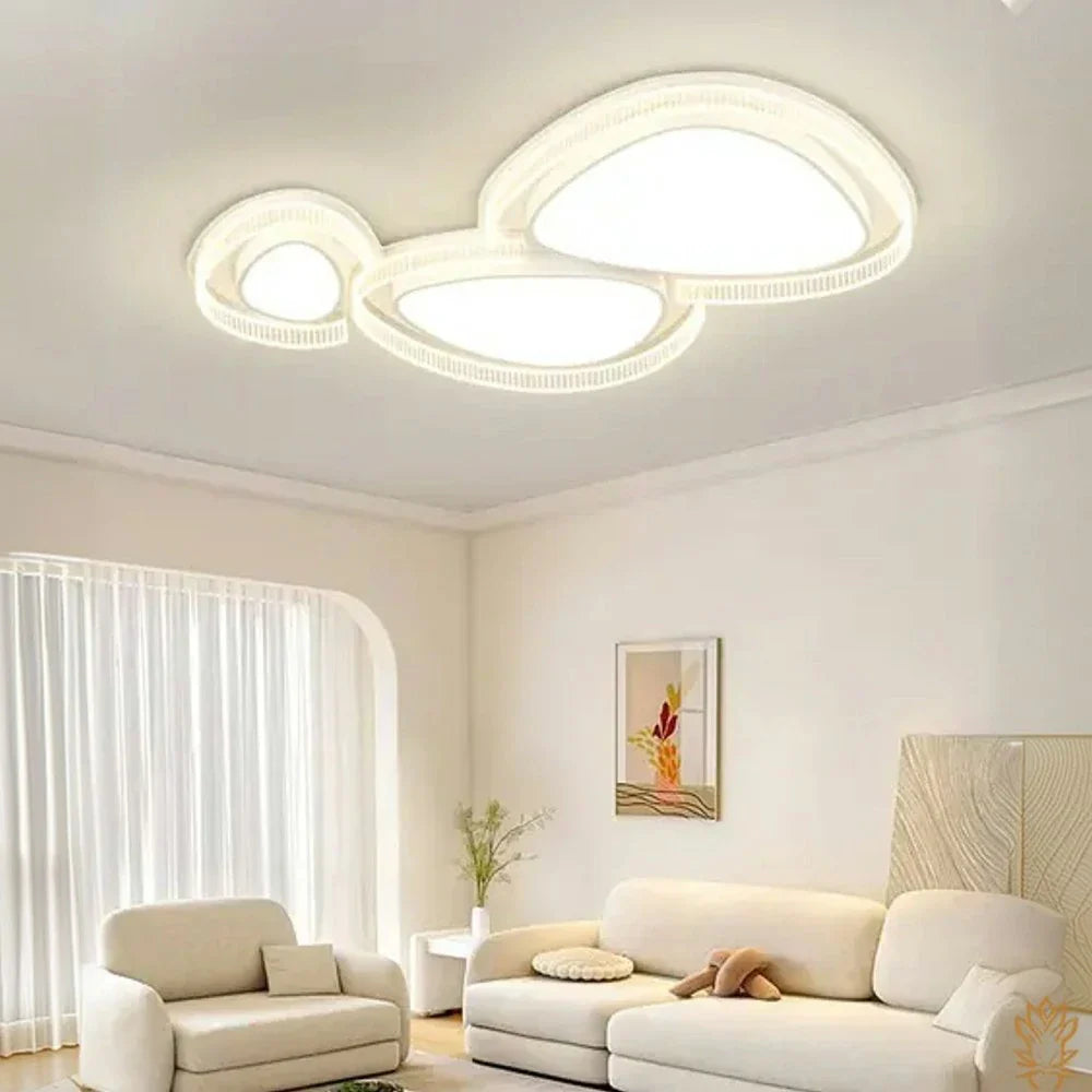 LIVARA 294W - Design Body Iron Diffuser Soft PMMA & Lighting Dimmable Three-Color LED, Eye-Protection Full-Spectrum with Light Ceiling White
