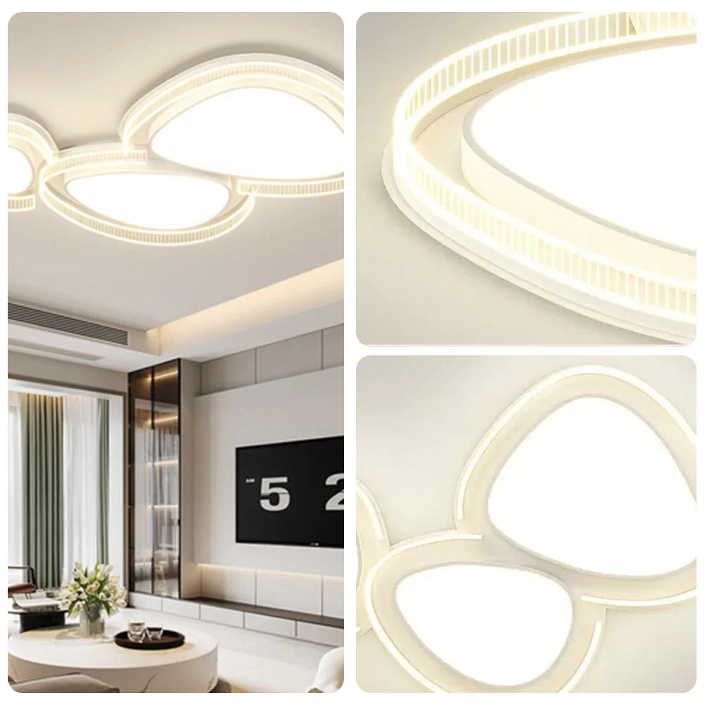 LIVARA 294W - Design Body Iron Diffuser Soft PMMA & Lighting Dimmable Three-Color LED, Eye-Protection Full-Spectrum with Light Ceiling White