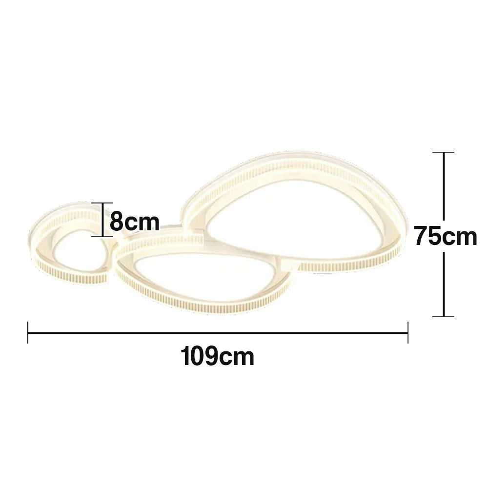 LIVARA 294W - Design Body Iron Diffuser Soft PMMA & Lighting Dimmable Three-Color LED, Eye-Protection Full-Spectrum with Light Ceiling White