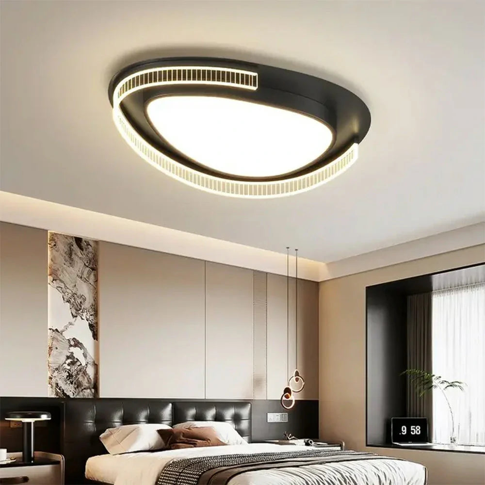 LIVARA 108W - Design Body Iron Diffuser Soft PMMA & Lighting Dimmable Three-Color LED, Eye-Protection Full-Spectrum with Light Ceiling Black