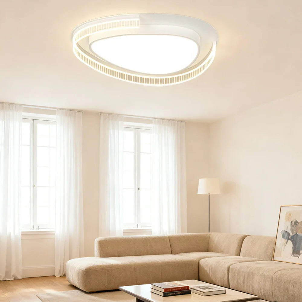LIVARA 108W - Design Body Iron Diffuser Soft PMMA & Lighting Dimmable Three-Color LED, Eye-Protection Full-Spectrum with Light Ceiling White