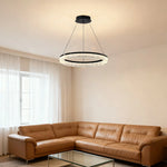 LIVARA 48W Design Body Iron Matte & Lighting Dimmable Three-Color LED, Eye-Protection Full-Spectrum with Light Pendant Crystal