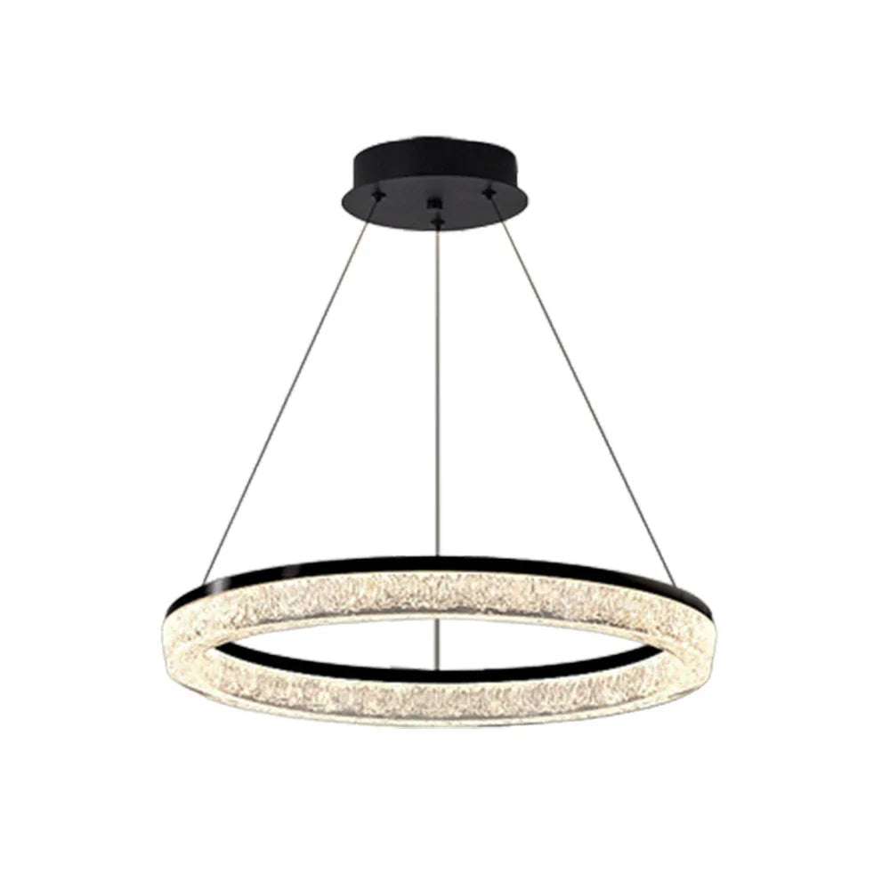 LIVARA 48W Design Body Iron Matte & Lighting Dimmable Three-Color LED, Eye-Protection Full-Spectrum with Light Pendant Crystal