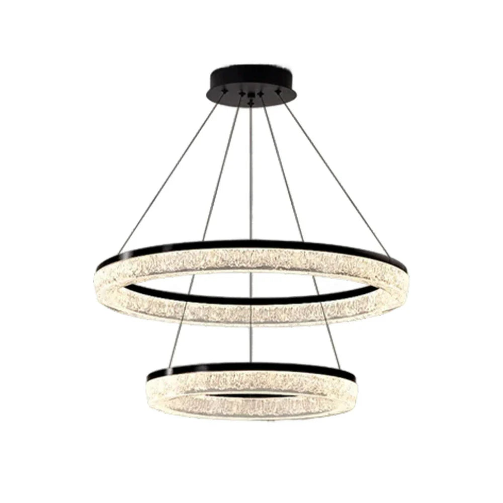 LIVARA 124W Design Body Iron Matte & Lighting Dimmable Three-Color LED, Eye-Protection Full-Spectrum with Light Pendant Crystal