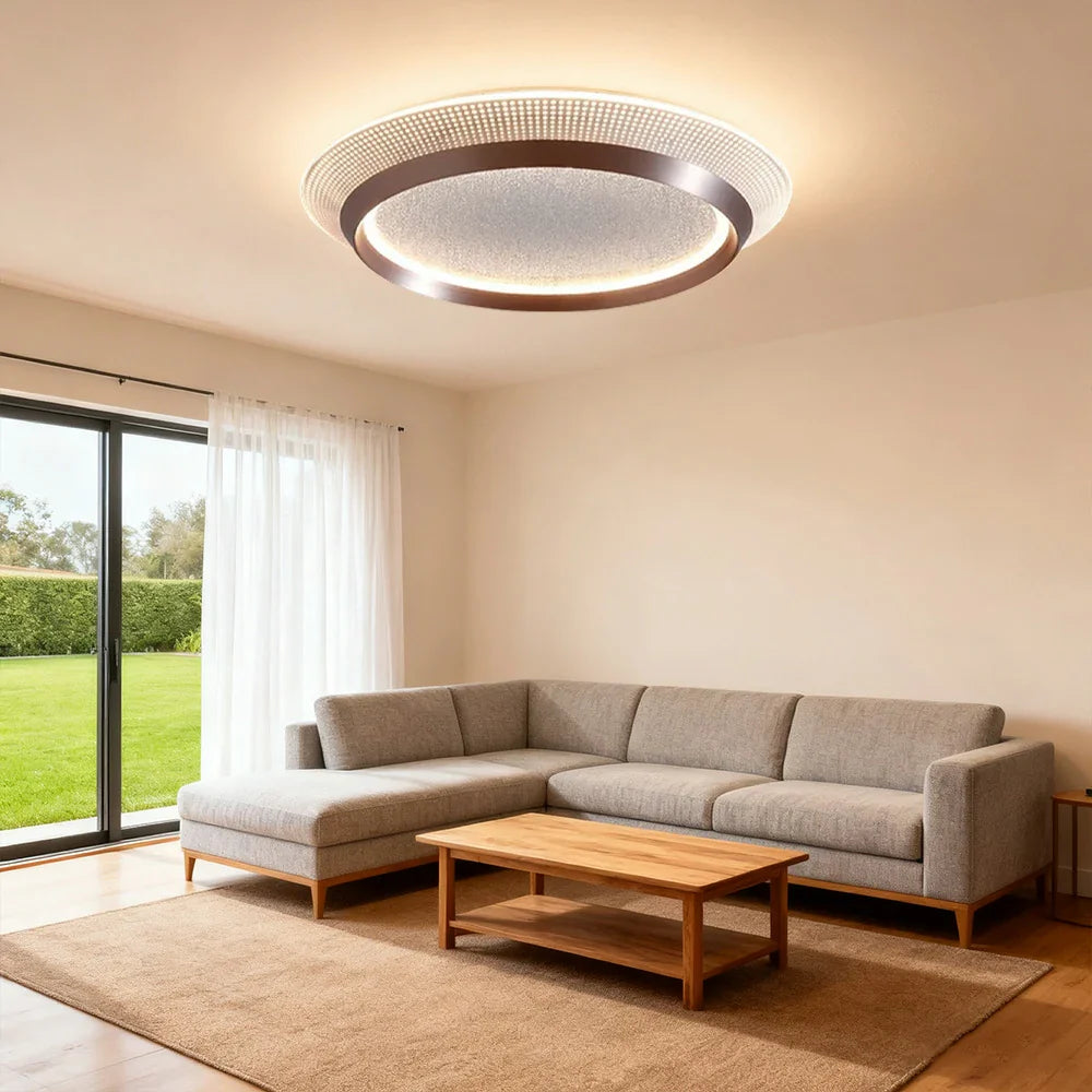 LIVARA 72W Body Aluminium Brushed & LED Eye-Protection Full-Spectrum Effect, Mirror Starlight 3D with Light Ceiling