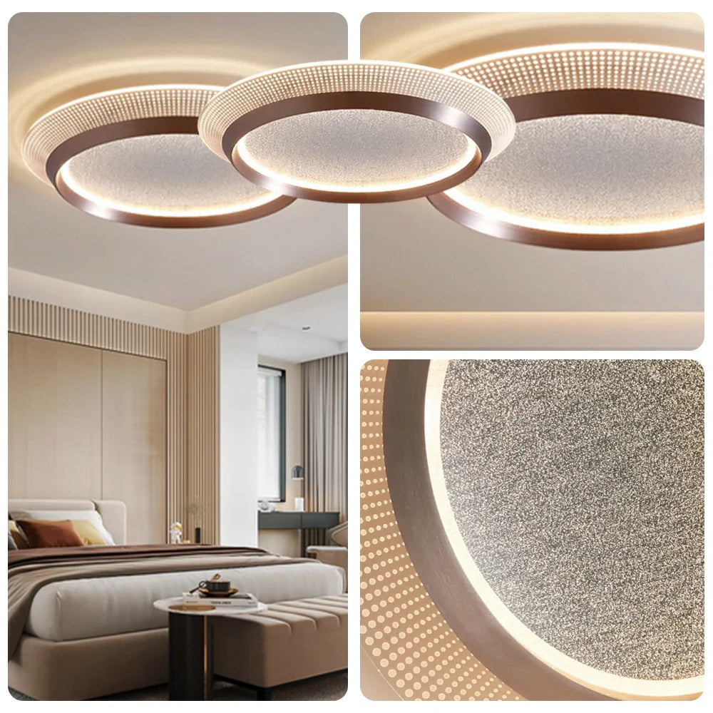 LIVARA 72W Body Aluminium Brushed & LED Eye-Protection Full-Spectrum Effect, Mirror Starlight 3D with Light Ceiling
