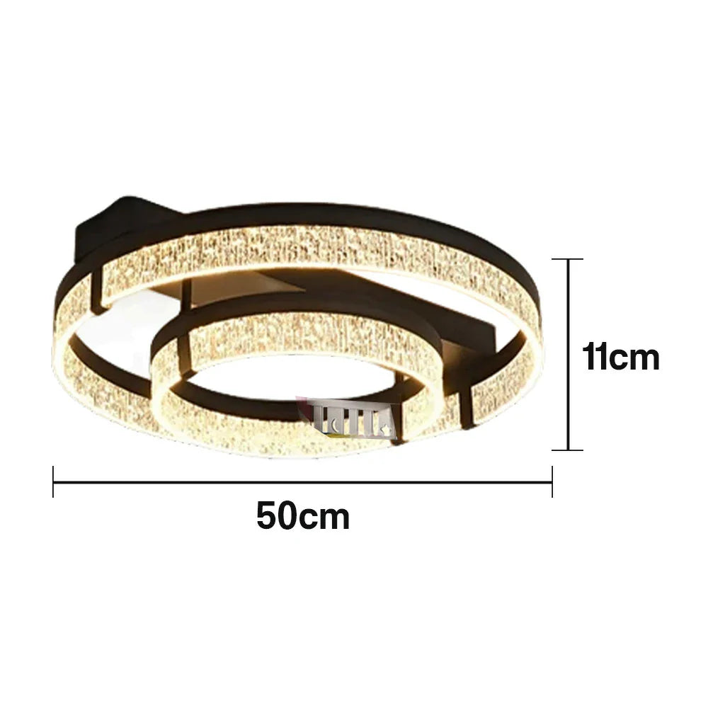 LIVARA 40W - Diffuser PMMA Wide & Lighting Dimmable Three-Color LED, Eye-Protection Full-Spectrum with Light Ceiling Aluminium Black