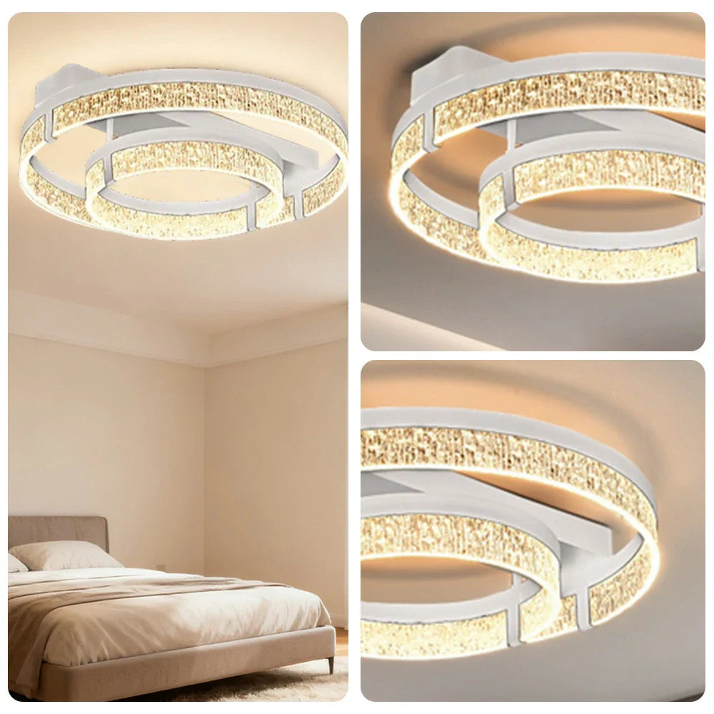 LIVARA 40W - Diffuser PMMA Wide & Lighting Dimmable Three-Color LED, Eye-Protection Full-Spectrum with Light Ceiling Aluminium White