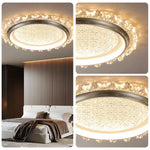LIVARA 96W Grey - Lampshade PMMA Soft & Frame Iron Die-Cast Anti-Rust LED, Full-Spectrum Dimmable with Light Ceiling Modern