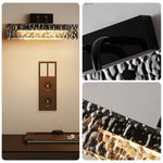 LIVARA 20W Base Iron Matte & Shade Glass Electroplated Grey Smoky LED, Eye-Protection Full-Spectrum with Light Wall