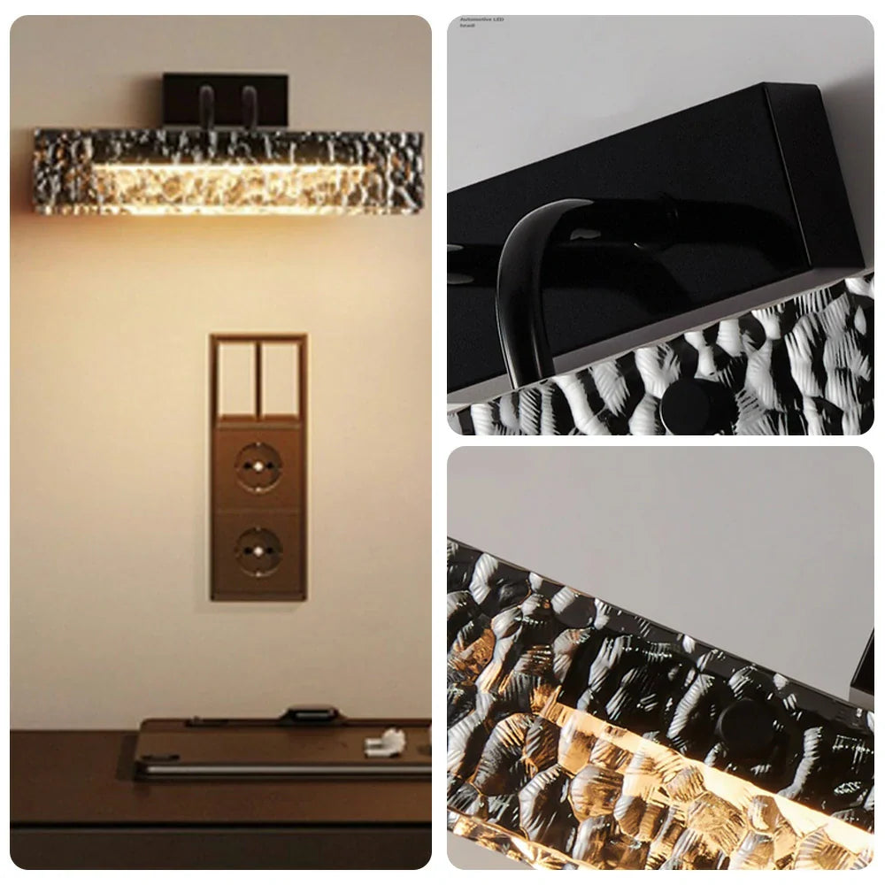 LIVARA 20W Base Iron Matte & Shade Glass Electroplated Grey Smoky LED, Eye-Protection Full-Spectrum with Light Wall