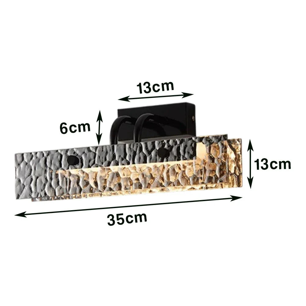 LIVARA 20W Base Iron Matte & Shade Glass Electroplated Grey Smoky LED, Eye-Protection Full-Spectrum with Light Wall