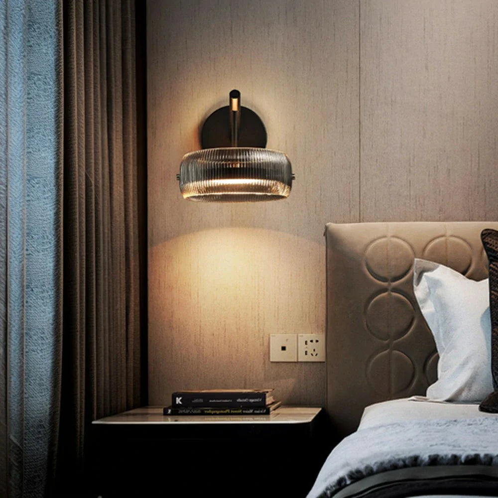 LIVARA 28W Shade Glass Grey Smoky & LED Eye-Protection Full-Spectrum Illumination, Dual-Sided 360-degree with Light Wall