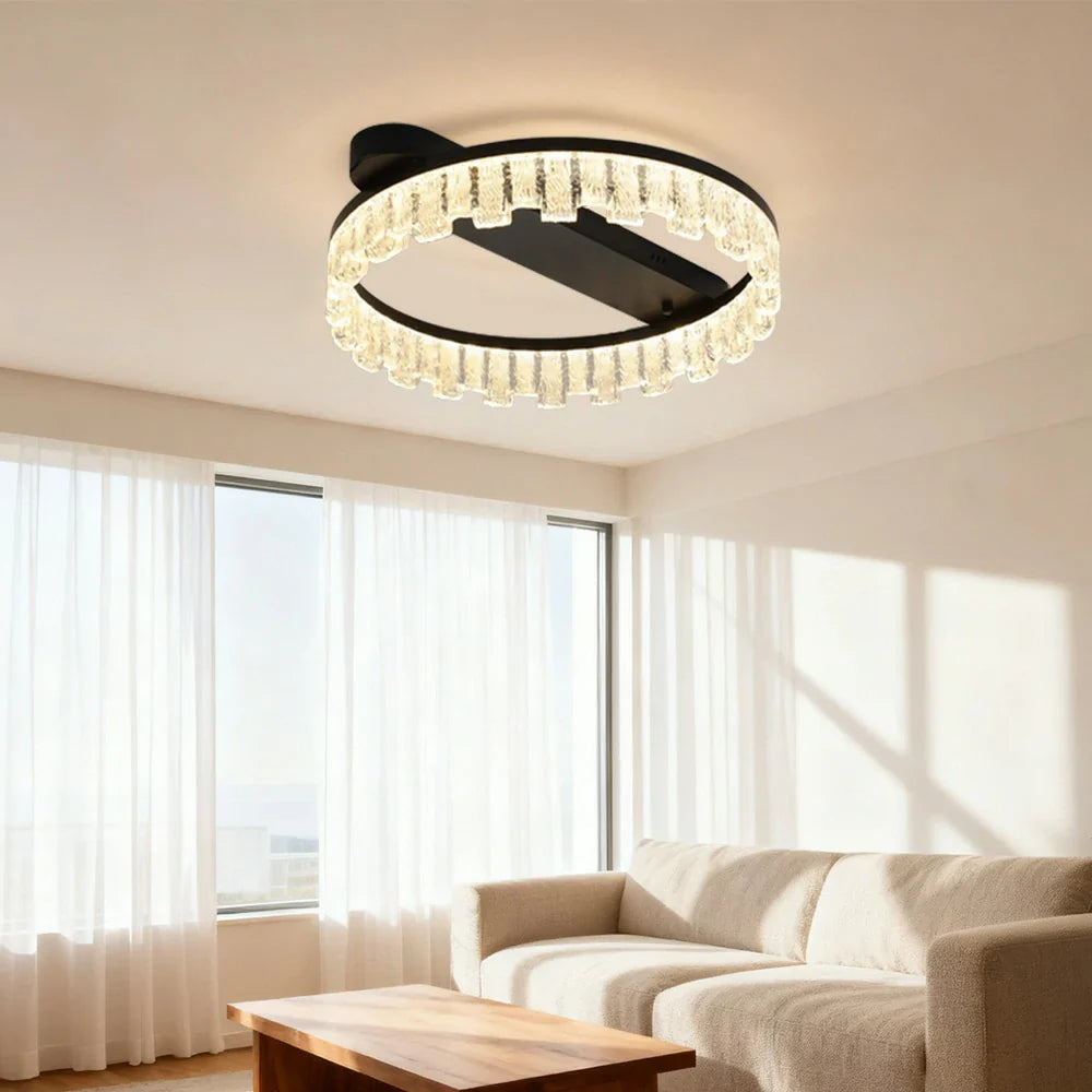 LIVARA 60W - Diffuser PMMA Dimmable & Frame Aluminum Brushed LED, Eye-Comfort Full-Spectrum with Light Ceiling Black