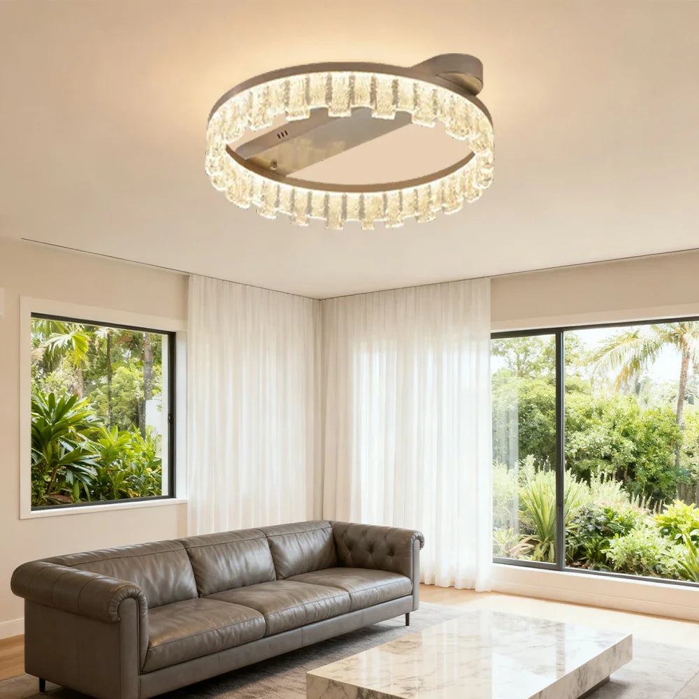 LIVARA 60W Gold - Diffuser PMMA Dimmable & Frame Aluminum Brushed LED, Eye-Comfort Full-Spectrum with Light Ceiling