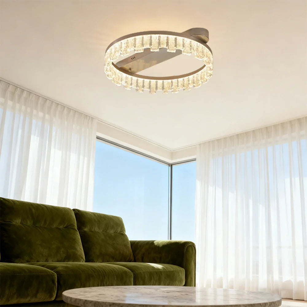 LIVARA 60W Gold - Diffuser PMMA Dimmable & Frame Aluminum Brushed LED, Eye-Comfort Full-Spectrum with Light Ceiling
