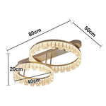 LIVARA 112W Gold - Diffuser PMMA Dimmable & Frame Aluminum Brushed LED, Eye-Comfort Full-Spectrum with Light Ceiling