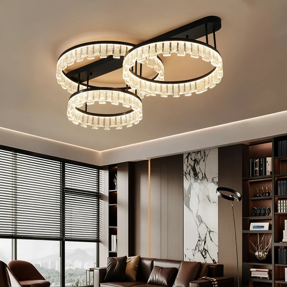 LIVARA 180W - Diffuser PMMA Dimmable & Frame Aluminum Brushed LED, Eye-Comfort Full-Spectrum with Light Ceiling Black