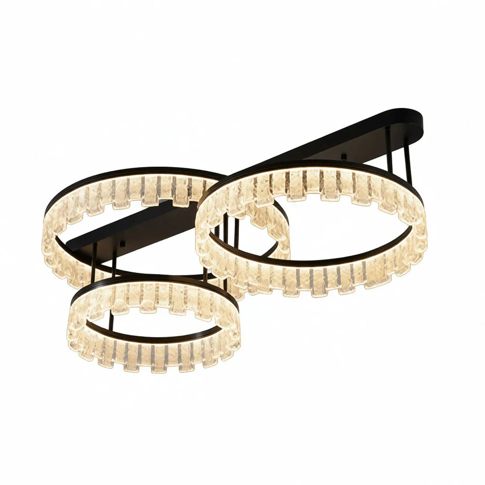 LIVARA 180W - Diffuser PMMA Dimmable & Frame Aluminum Brushed LED, Eye-Comfort Full-Spectrum with Light Ceiling Black