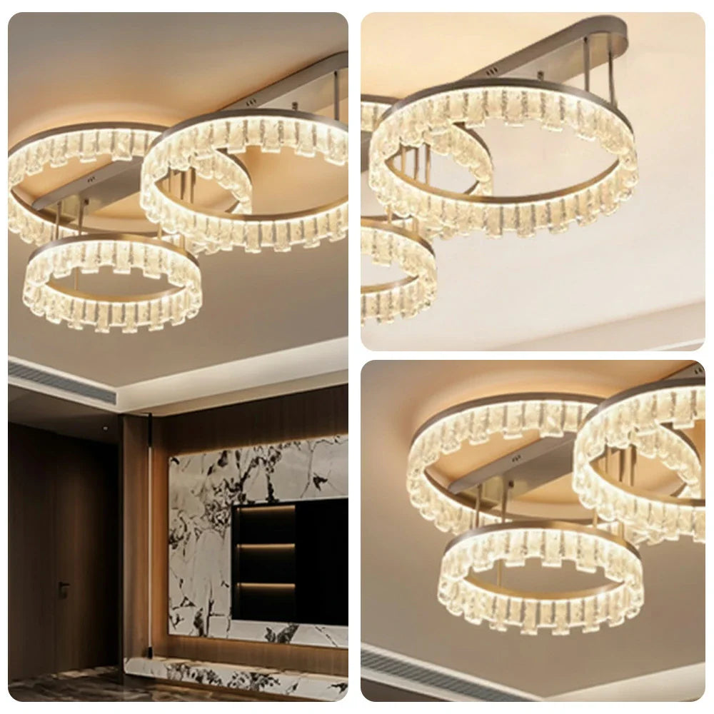 LIVARA 180W Gold - Diffuser PMMA Dimmable & Frame Aluminum Brushed LED, Eye-Comfort Full-Spectrum with Light Ceiling