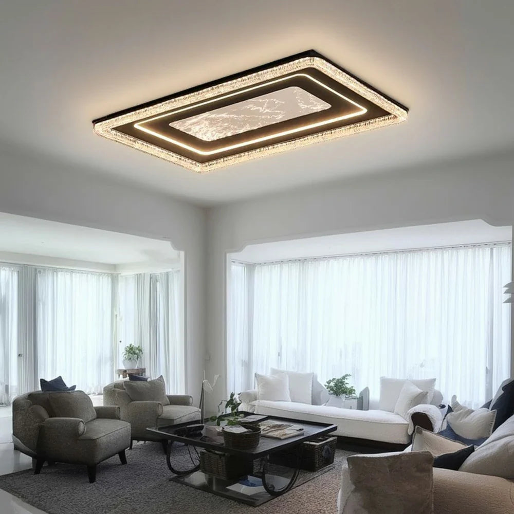 LIVARA 135W Frame Iron Matte & LED Eye-Comfort Full-Spectrum Lighting, Diffused Soft with Light Ceiling Black