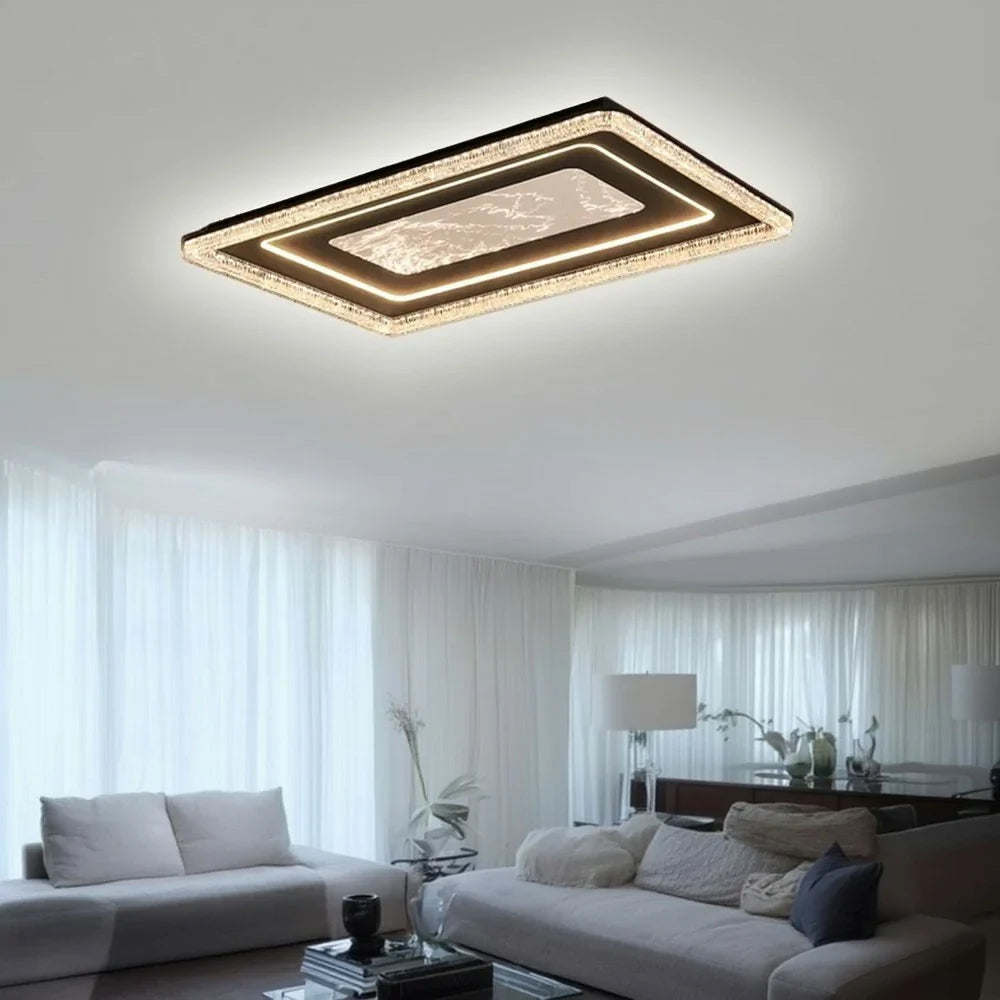 LIVARA 135W Frame Iron Matte & LED Eye-Comfort Full-Spectrum Lighting, Diffused Soft with Light Ceiling Black