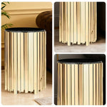 LIVARA 43/60/80cm Gold-Plated Coffee Brass Marble Base, Metal Modern Black Style Vacuum Table, White - Edge Luxury Marble Design, Legs, White