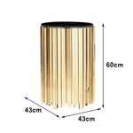 LIVARA 43/60/80cm Gold-Plated Coffee Brass Marble Base, Metal Modern Black Style Vacuum Table, White - Edge Luxury Marble Design, Legs, White