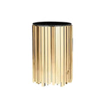 LIVARA 43/60/80cm Gold-Plated Coffee Brass Marble Base, Metal Modern Black Style Vacuum Table, White - Edge Luxury Marble Design, Legs, White