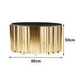 LIVARA 43/60/80cm Gold-Plated Coffee Brass Marble Base, Metal Modern Black Style Vacuum Table, White - Edge Luxury Marble Design, Legs, White