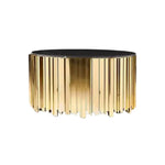 LIVARA 43/60/80cm Gold-Plated Coffee Brass Marble Base, Metal Modern Black Style Vacuum Table, White - Edge Luxury Marble Design, Legs, White