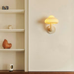 LIVARA Indoor Warm Mushroom Fiberglass Hallway Living Wall Room Light, Glow Resin Soft for with LED Lamp Bedroom