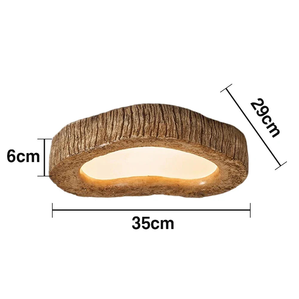 LIVARA 35/45/54cm Wood Grain Round LED Ceiling Light Frosted Acrylic Flush Mount Lamp for Living Room Bedroom