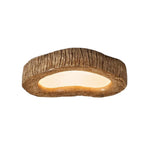LIVARA 35/45/54cm Wood Grain Round LED Ceiling Light Frosted Acrylic Flush Mount Lamp for Living Room Bedroom