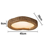 LIVARA 35/45/54cm Wood Grain Round LED Ceiling Light Frosted Acrylic Flush Mount Lamp for Living Room Bedroom
