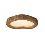 LIVARA 35/45/54cm Wood Grain Round LED Ceiling Light Frosted Acrylic Flush Mount Lamp for Living Room Bedroom