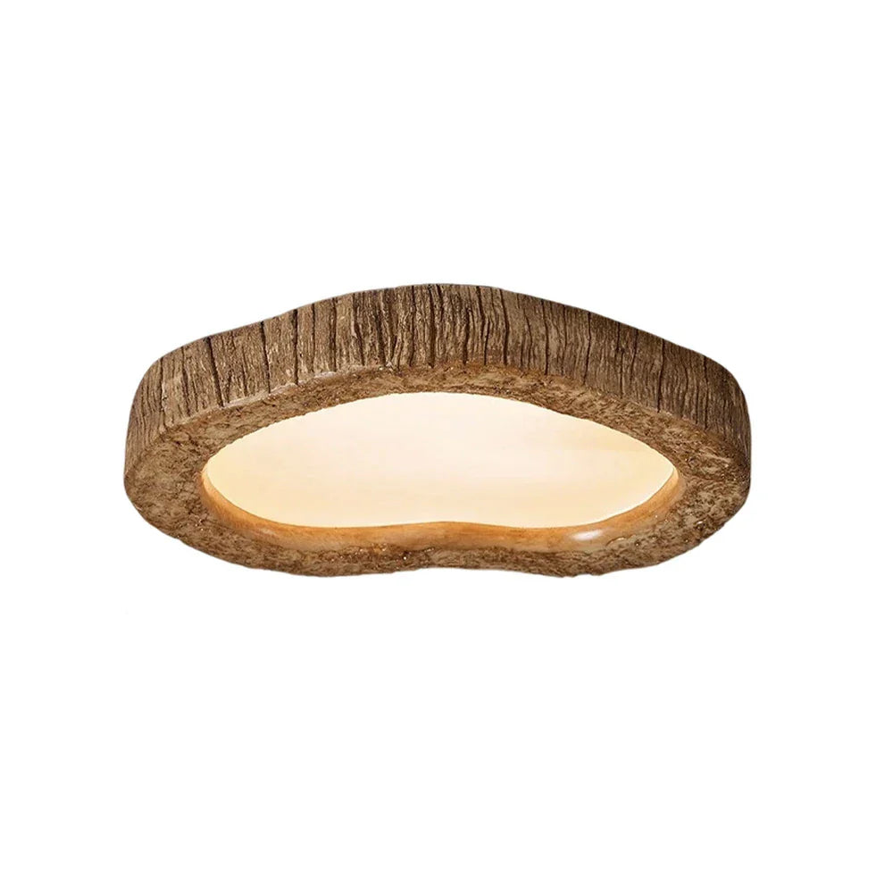 LIVARA 35/45/54cm Wood Grain Round LED Ceiling Light Frosted Acrylic Flush Mount Lamp for Living Room Bedroom