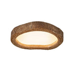 LIVARA 35/45/54cm Wood Grain Round LED Ceiling Light Frosted Acrylic Flush Mount Lamp for Living Room Bedroom