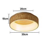 LIVARA 30/40/60cm Modern Wood Grain Round LED Ceiling Light Acrylic Flush Mount Lamp with Warm Natural Finish for Living Room Bedroom