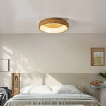 LIVARA 30/40/60cm Modern Wood Grain Round LED Ceiling Light Acrylic Flush Mount Lamp with Warm Natural Finish for Living Room Bedroom
