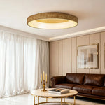 LIVARA 30/40/60cm Modern Wood Grain Round LED Ceiling Light Acrylic Flush Mount Lamp with Warm Natural Finish for Living Room Bedroom
