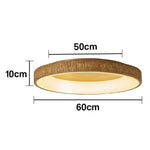 LIVARA 30/40/60cm Modern Wood Grain Round LED Ceiling Light Acrylic Flush Mount Lamp with Warm Natural Finish for Living Room Bedroom