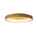 LIVARA 30/40/60cm Modern Wood Grain Round LED Ceiling Light Acrylic Flush Mount Lamp with Warm Natural Finish for Living Room Bedroom