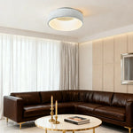 LIVARA 30/40/60cm Modern White Round LED Ceiling Light Fabric Shade & Acrylic Flush Mount Lamp for Living Room Bedroom