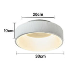 LIVARA 30/40/60cm Modern White Round LED Ceiling Light Fabric Shade & Acrylic Flush Mount Lamp for Living Room Bedroom