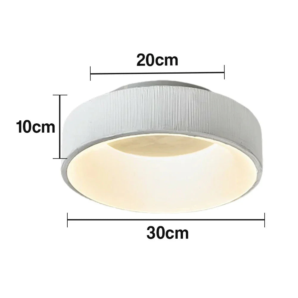 LIVARA 30/40/60cm Modern White Round LED Ceiling Light Fabric Shade & Acrylic Flush Mount Lamp for Living Room Bedroom