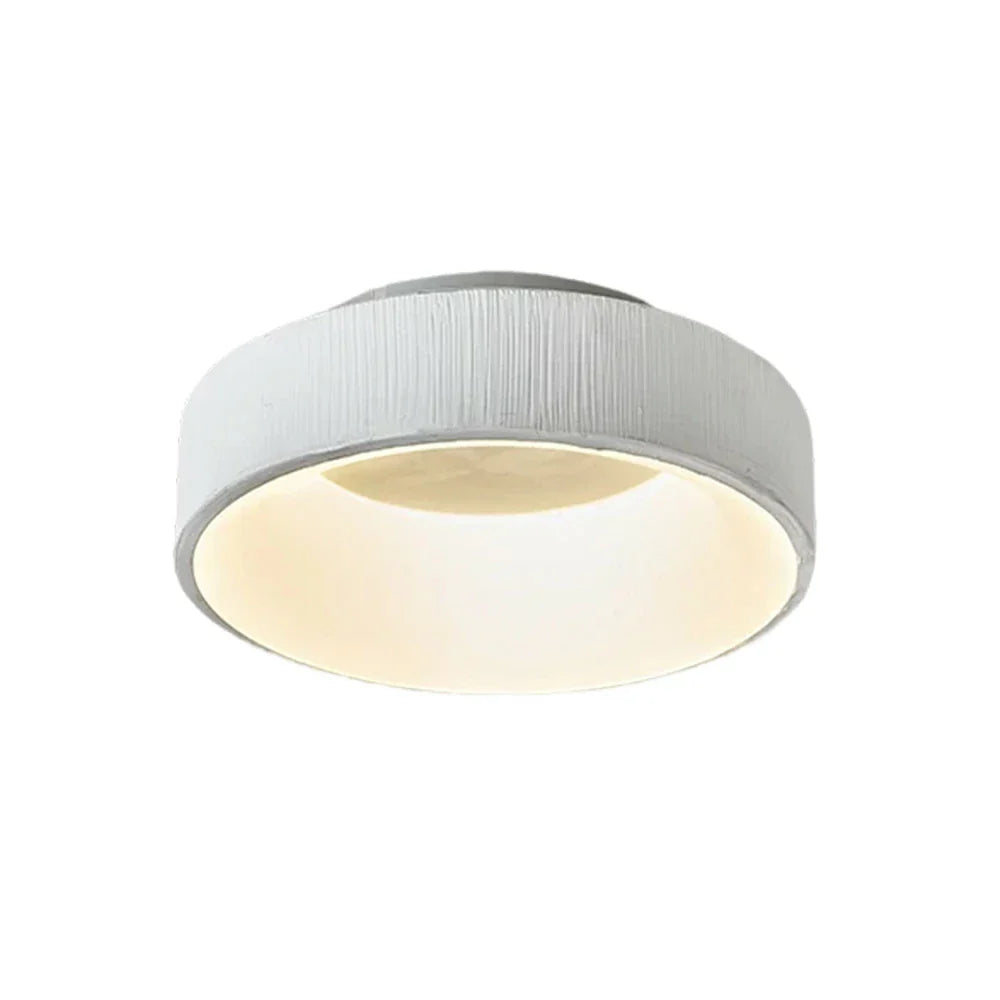 LIVARA 30/40/60cm Modern White Round LED Ceiling Light Fabric Shade & Acrylic Flush Mount Lamp for Living Room Bedroom