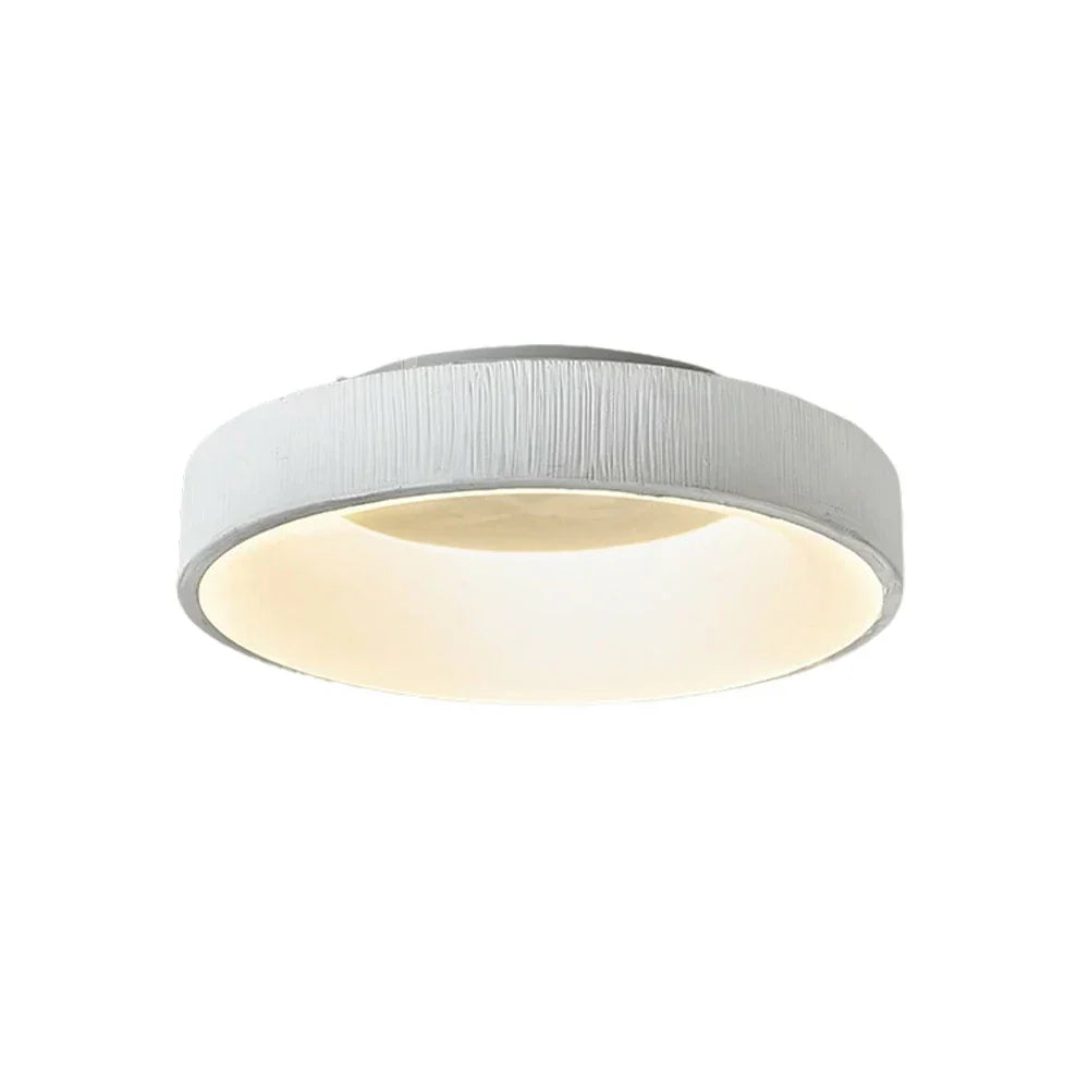LIVARA 30/40/60cm Modern White Round LED Ceiling Light Fabric Shade & Acrylic Flush Mount Lamp for Living Room Bedroom